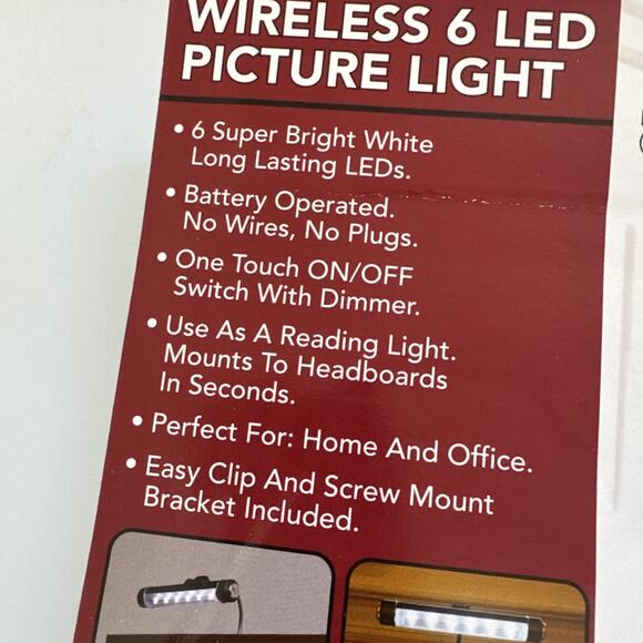 Rite Lite Wireless LED Picture Light LPL600 6 Bright LEDsUNUSED Battery Operated - Picture 3 of 10